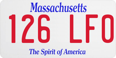 MA license plate 126LF0