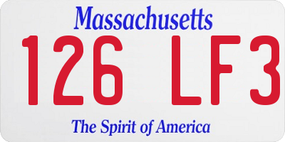 MA license plate 126LF3