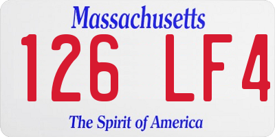 MA license plate 126LF4