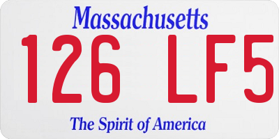 MA license plate 126LF5