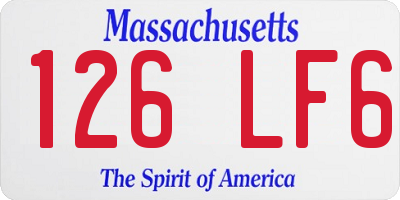 MA license plate 126LF6