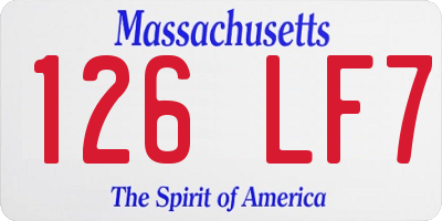 MA license plate 126LF7