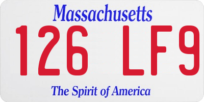 MA license plate 126LF9
