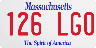 MA license plate 126LG0