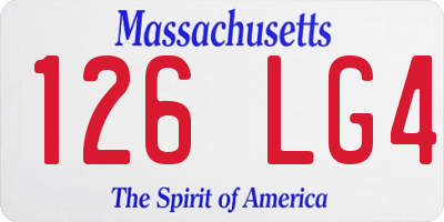 MA license plate 126LG4