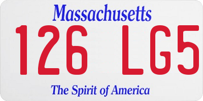 MA license plate 126LG5