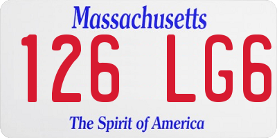 MA license plate 126LG6