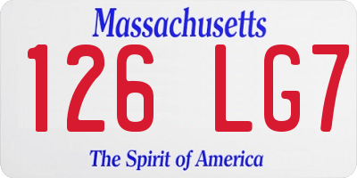 MA license plate 126LG7