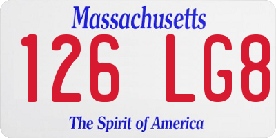MA license plate 126LG8