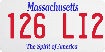 MA license plate 126LI2