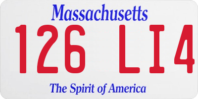 MA license plate 126LI4
