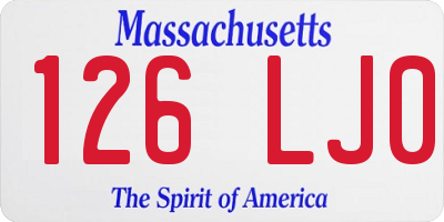 MA license plate 126LJ0