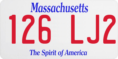 MA license plate 126LJ2