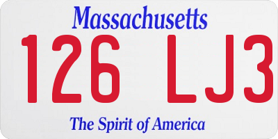 MA license plate 126LJ3