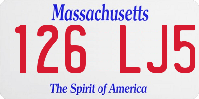MA license plate 126LJ5