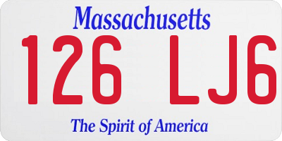 MA license plate 126LJ6