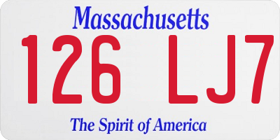 MA license plate 126LJ7