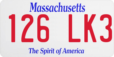 MA license plate 126LK3