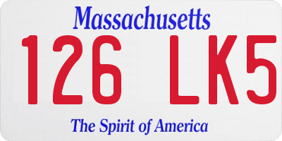 MA license plate 126LK5