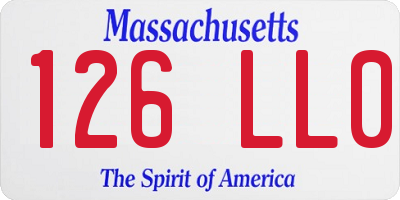 MA license plate 126LL0