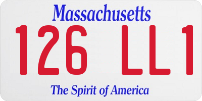 MA license plate 126LL1