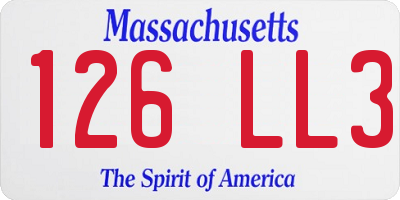 MA license plate 126LL3