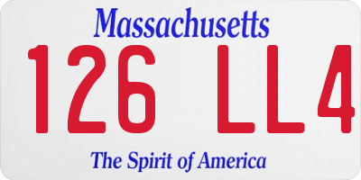 MA license plate 126LL4