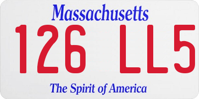 MA license plate 126LL5
