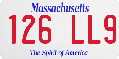 MA license plate 126LL9