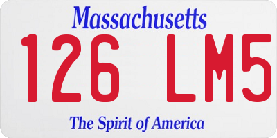 MA license plate 126LM5