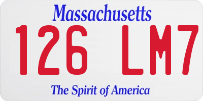 MA license plate 126LM7
