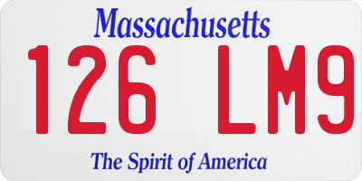 MA license plate 126LM9