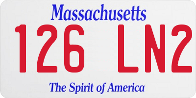 MA license plate 126LN2