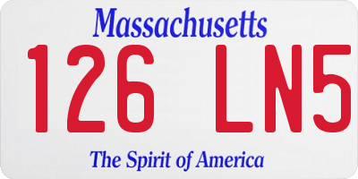 MA license plate 126LN5
