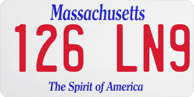 MA license plate 126LN9