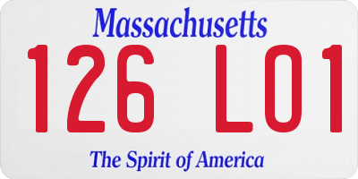 MA license plate 126LO1