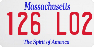 MA license plate 126LO2
