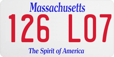 MA license plate 126LO7