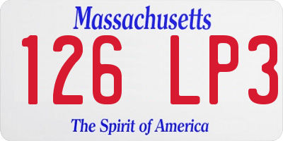 MA license plate 126LP3