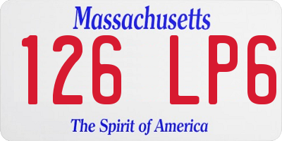 MA license plate 126LP6