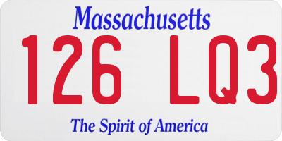 MA license plate 126LQ3