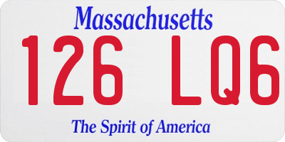 MA license plate 126LQ6