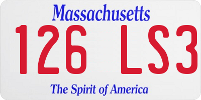 MA license plate 126LS3