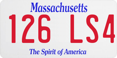 MA license plate 126LS4