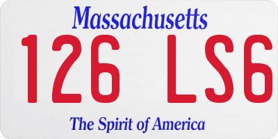 MA license plate 126LS6