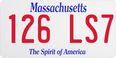 MA license plate 126LS7