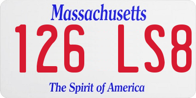 MA license plate 126LS8