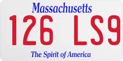 MA license plate 126LS9