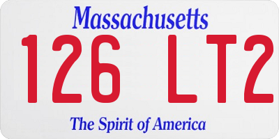 MA license plate 126LT2