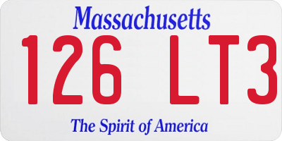 MA license plate 126LT3